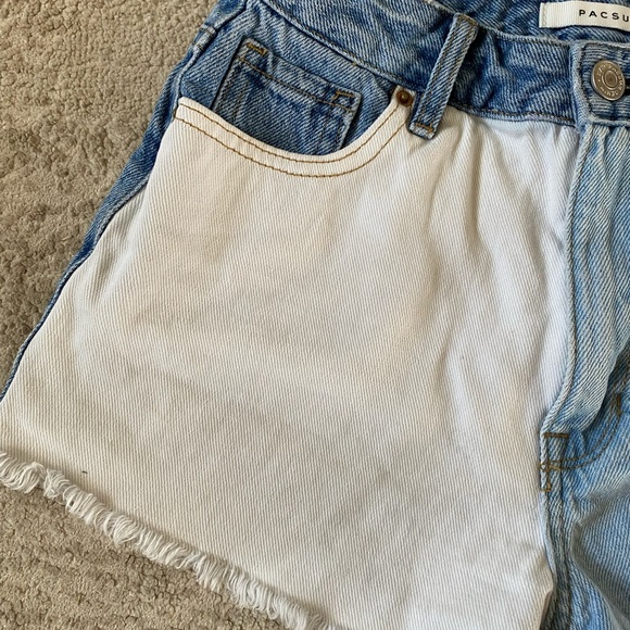 PacSun Two-Tone Blue and White Jean Shorts - Picture 3 of 7